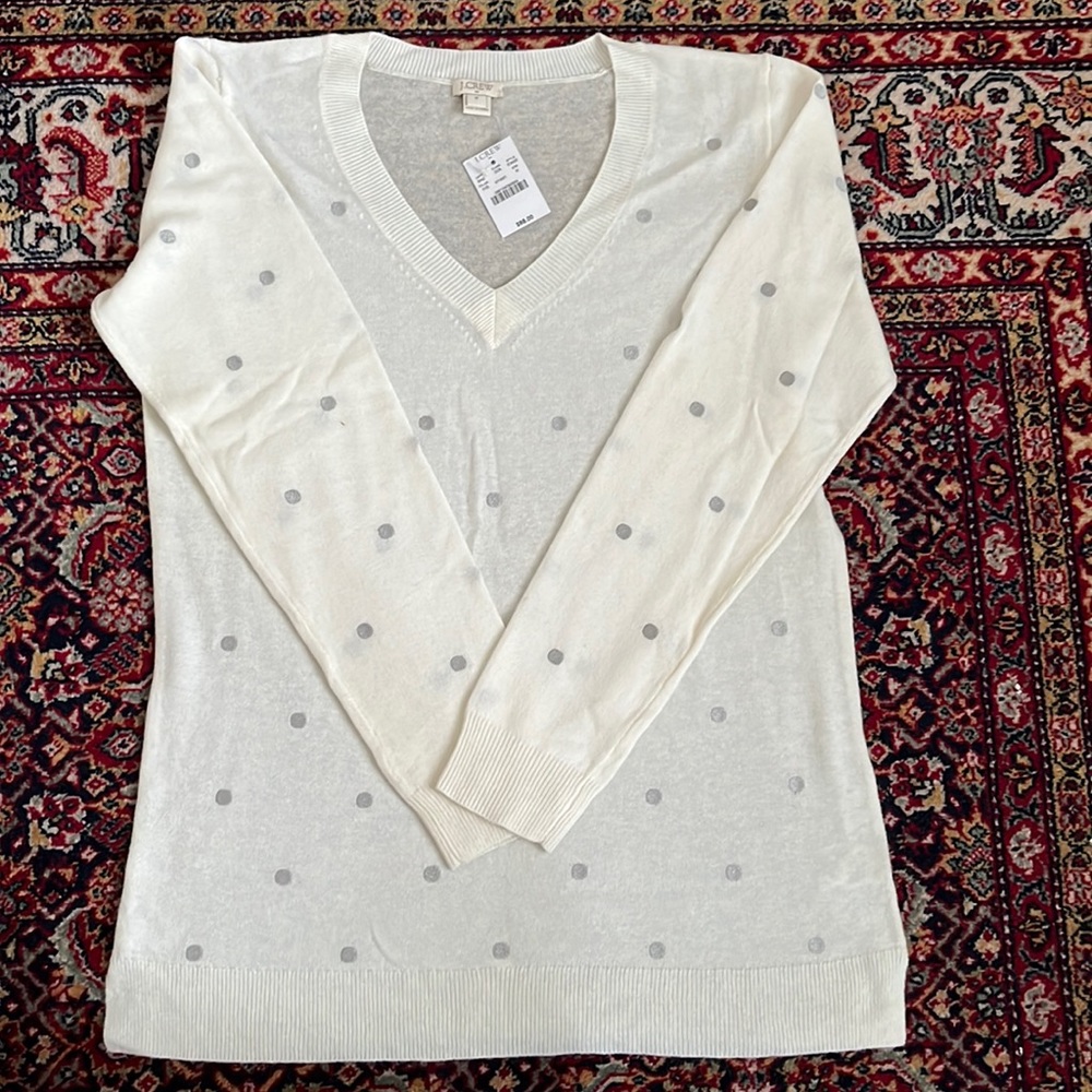NWT J. Crew Polka Dot Sweater